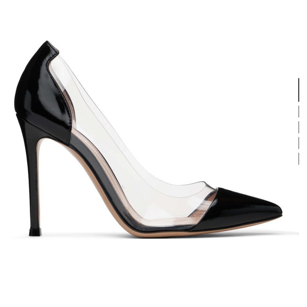 Gianvito Rossi Black and Clear Heels